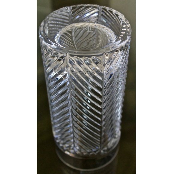 4 new Ralph Lauren Herringbone Highball Glasses = Heavy Crystal Barware - Picture 3 of 3